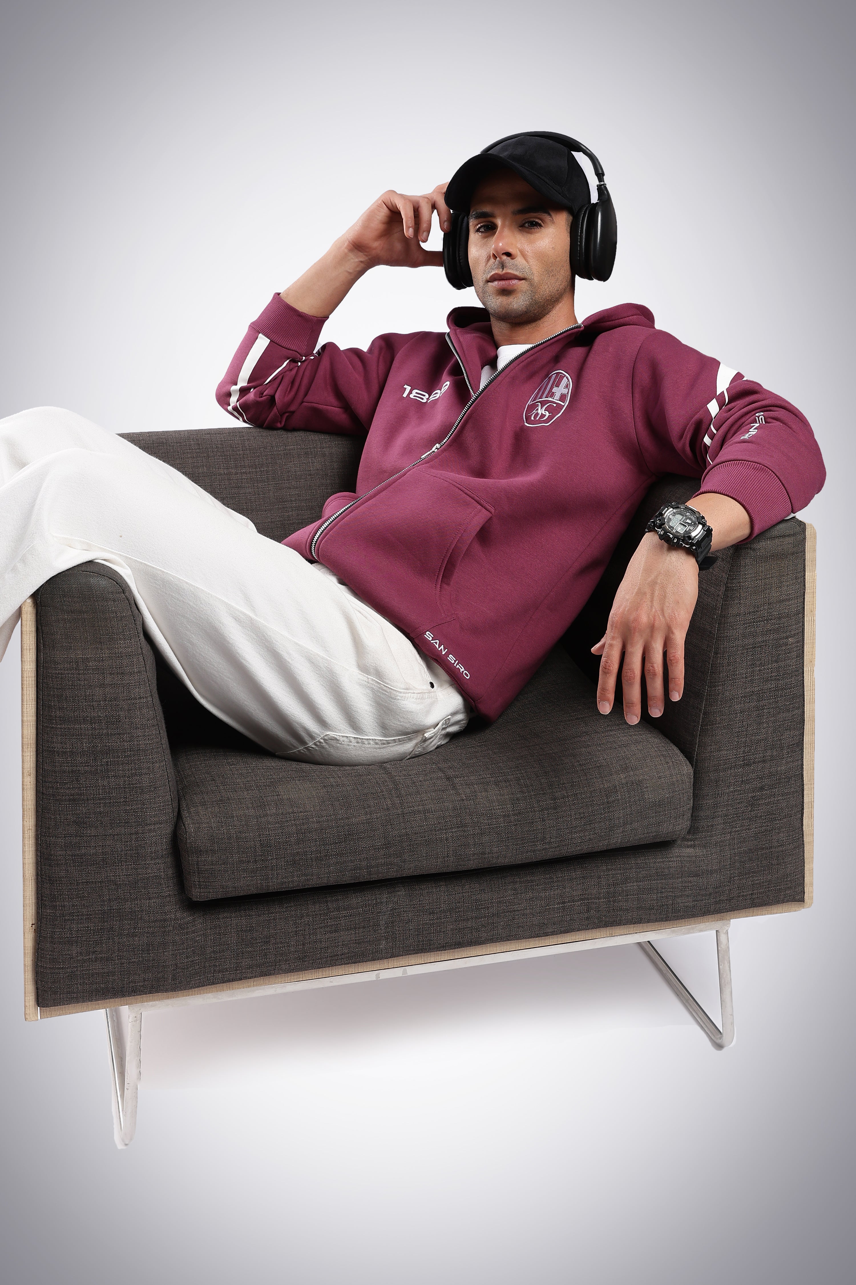 AC Milan Zip Oversized Hoodie